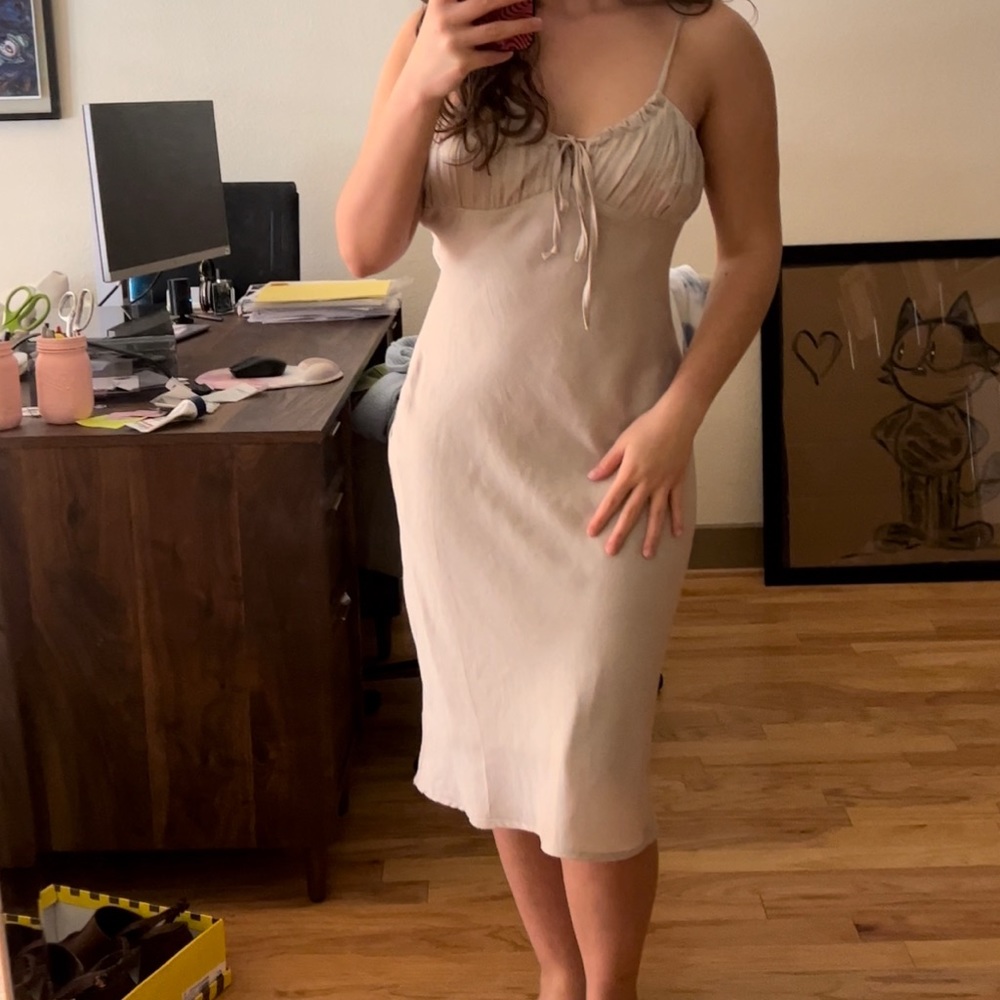 Silky Slip Midi Dress